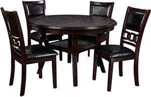 new classic furniture gia 5-piece round dining set with 1 dining table and 4 chairs, 47-inch, ebony