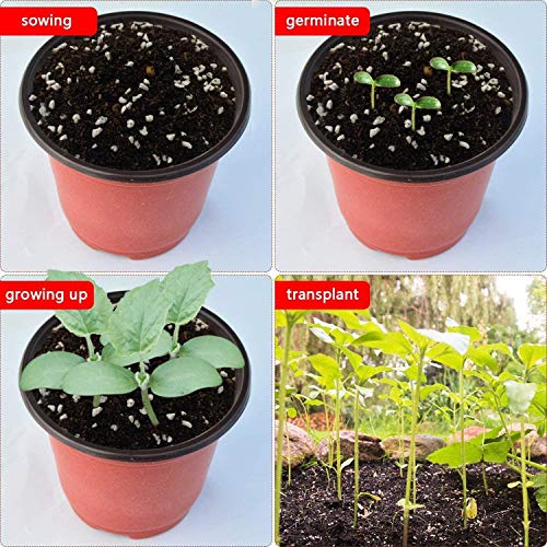 Sfee 100 Pack Plant Nursery Pots 4 inch Plastic Plant Pots, Soft Durable Reusable Seed Starting Pots for Succulents Plants Vegetables Fruits Seedlings Cuttings Transplanting with 100 Plant Labels