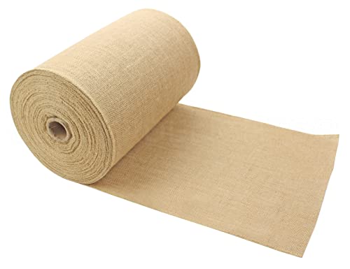 CleverDelights 12" Premium Burlap Roll - 50 Yards - No-Fray Finished Edges - Natural Jute Burlap Fabric