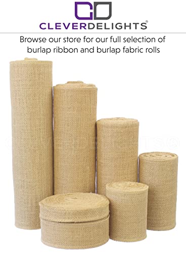 CleverDelights 12" Premium Burlap Roll - 50 Yards - No-Fray Finished Edges - Natural Jute Burlap Fabric