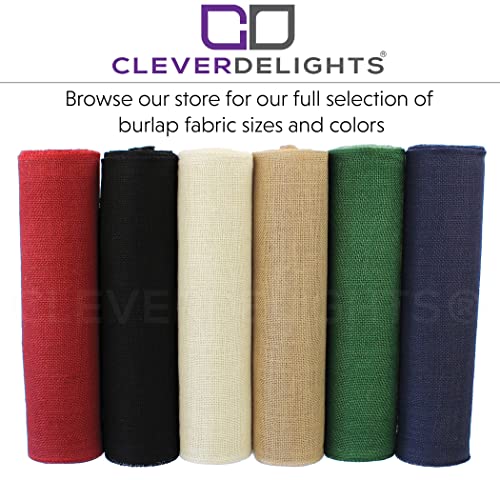 CleverDelights 14" Premium Burlap Roll - 10 Yards - No-Fray Finished Edges - Natural Jute Burlap Fabric