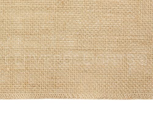 CleverDelights 14" Premium Burlap Roll - 10 Yards - No-Fray Finished Edges - Natural Jute Burlap Fabric