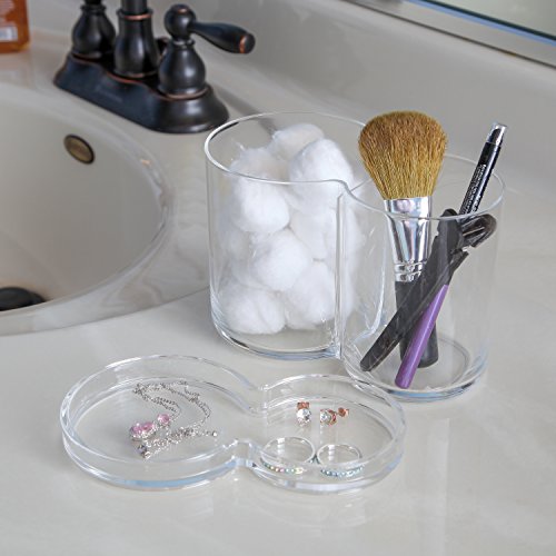 ARAD Acrylic Cotton Ball Holder, Storage Cotton Balls, Bathroom Storage, Makeup Organizer, Acrylic Container, Cotton Ball Organizer, Round Counter Organizer