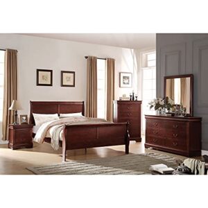 acme furniture louis philippe twin bed, cherry