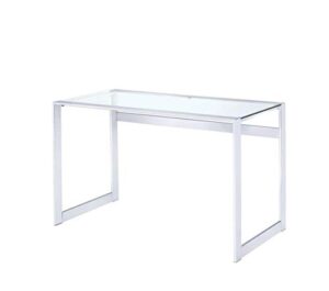 coaster home furnishings hartford glass top writing desk chrome