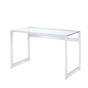 Coaster Home Furnishings Hartford Glass Top Writing Desk Chrome