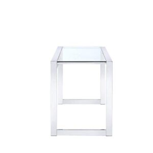 Coaster Home Furnishings Hartford Glass Top Writing Desk Chrome