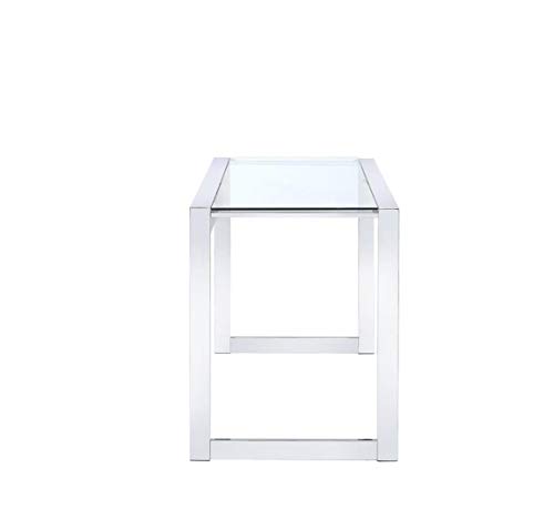 Coaster Home Furnishings Hartford Glass Top Writing Desk Chrome