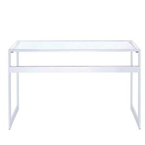 Coaster Home Furnishings Hartford Glass Top Writing Desk Chrome