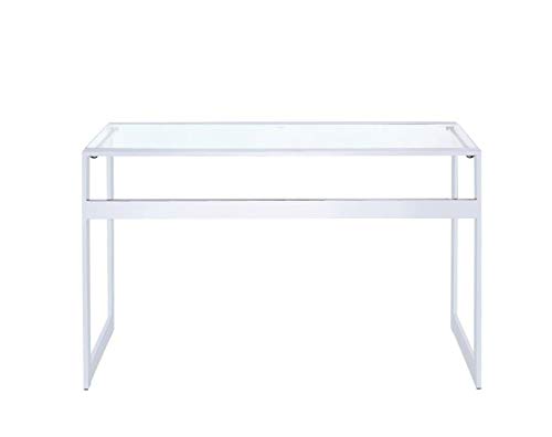 Coaster Home Furnishings Hartford Glass Top Writing Desk Chrome