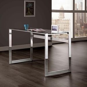 Coaster Home Furnishings Hartford Glass Top Writing Desk Chrome