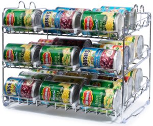 stackable can rack organizer, for 36 cans - great for the pantry shelf, kitchen cabinet or counter-top. stack another set on top to double your storage capacity. (chrome finish), standart
