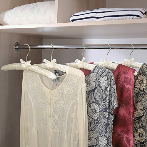 Florida Brands Padded Clothing Fabric Hangers for Women Clothing - Ivory, Set of 12 Premium Coat Hangers for Closet, Bride Hanger for Wedding Dress, Sweater Hangers