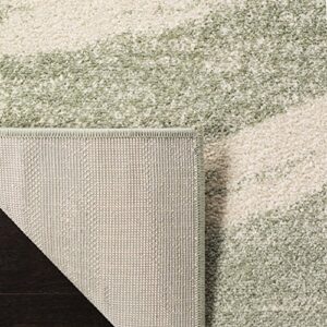 SAFAVIEH Adirondack Collection Area Rug - 8' x 10', Sage & Cream, Modern Wave Distressed Design, Non-Shedding & Easy Care, Ideal for High Traffic Areas in Living Room, Bedroom (ADR125X)