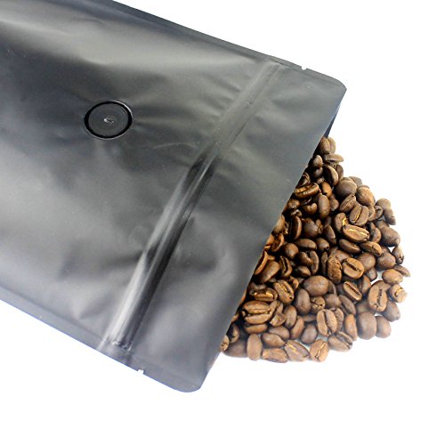 AwePackage High Barrier 16 oz Foil Stand up Zipper Pouch Coffee Bag with Valve (50, Matte Black)