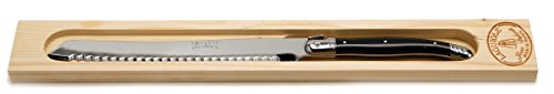 Jean Dubost Bread Knife with Handle in Wood Box, Black