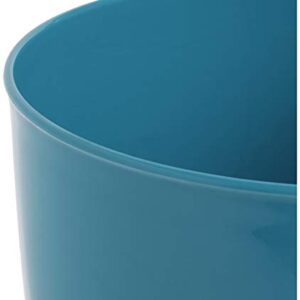 iDesign Round Plastic Waste Basket, The Franklin Collection – 7.7" x 7.7" x 9.1", Teal Blue