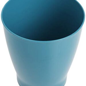 iDesign Round Plastic Waste Basket, The Franklin Collection – 7.7" x 7.7" x 9.1", Teal Blue