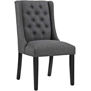 modway baronet modern tufted upholstered fabric parsons kitchen and dining room chair in gray