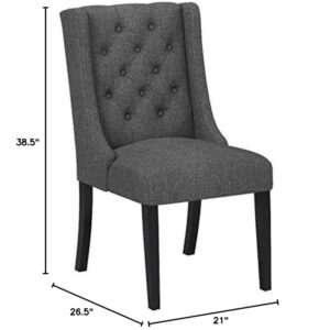 Modway Baronet Modern Tufted Upholstered Fabric Parsons Kitchen and Dining Room Chair in Gray
