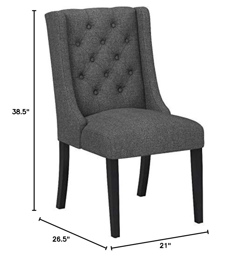 Modway Baronet Modern Tufted Upholstered Fabric Parsons Kitchen and Dining Room Chair in Gray