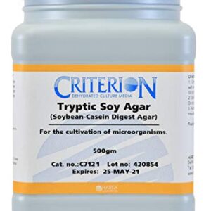 Hardy Diagnostics Tryptic Soy Agar (TSA), Criterion Dehydrated Culture Media, 500gm Wide-Mouth Bottle