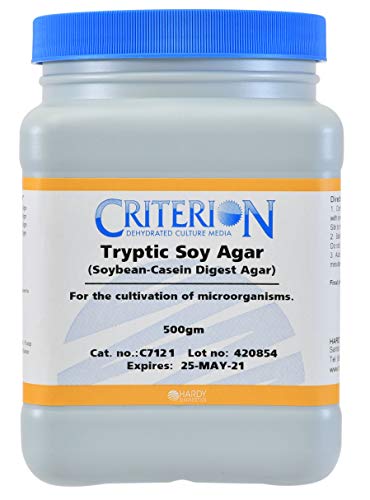 Hardy Diagnostics Tryptic Soy Agar (TSA), Criterion Dehydrated Culture Media, 500gm Wide-Mouth Bottle