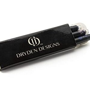 Dryden Designs Fountain Pen - Medium Nib 0.5mm | Includes 6 Ink Cartridges (3 Black, 3 Blue), Notebook Clips and Ink Refill Converter | - Silver.