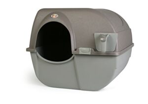 omega paw roll 'n clean self cleaning litter box, brown, large