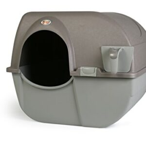 Omega Paw Roll 'n Clean Self Cleaning Litter Box, Brown, Large