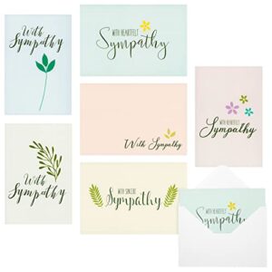best paper greetings 48-pack of assorted sympathy cards with envelopes included featuring floral designs sympathy - pastel floral