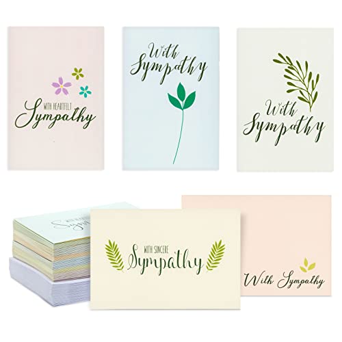 Best Paper Greetings 48-Pack of Assorted Sympathy Cards with Envelopes Included Featuring Floral Designs Sympathy - Pastel Floral