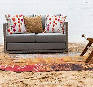 Unique Loom Outdoor Modern Collection Area Rug - Pine (5' 3" x 8' Rectangle, Multi/ Brown)