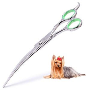 lovinpet pet grooming scissors professional dog cat grooming shears with round blunt tip stainless steel, dog curved scissors for grooming cats dogs grooming tools