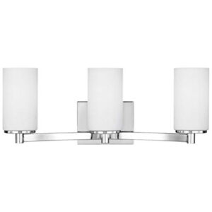 sea gull lighting 4439103-05 hettinger three light wall/bath vanity style lights, chrome finish