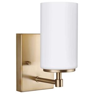 sea gull lighting 4124601-848 alturas wall/bath sconce vanity style fixture, one - light, white