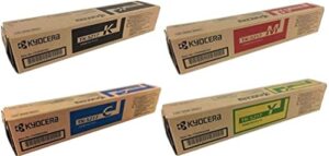 kyocera bundle tk5217 toner cartridge set, works with kyocera taskalfa 406ci a4 color multifunctional printer; includes tk-5217k black, tk-5217c cyan, tk-5217m magenta and tk-5217y yellow