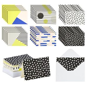 48 pack blank greeting cards with envelopes for all occasions, 6 geometric designs (4 x 6 in)