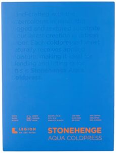 legion stonehenge aqua watercolor block , 140 cold press, 9 x 12 inches, 15 sheets, white