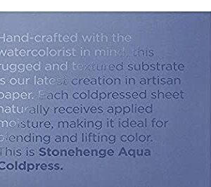 Legion Stonehenge Aqua Watercolor Block , 140 Cold Press, 9 X 12 inches, 15 Sheets, White