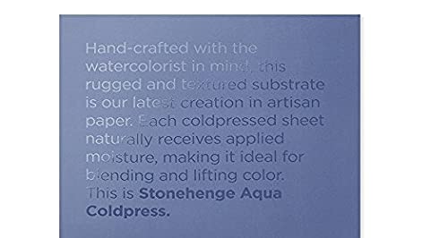 Legion Stonehenge Aqua Watercolor Block , 140 Cold Press, 9 X 12 inches, 15 Sheets, White