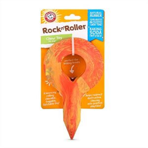 arm & hammer rock-n-roller stuffable dental chew toy for dogs | perfect fit for tennis ball | best dog chew toy for the toughest chewers | reduces plaque & tartar buildup without brushing, red