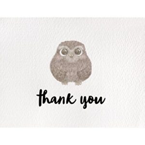 Cute Woodland Animal Thank You Cards and Gray Self Seal Envelopes 36 Pack - Opie's Paper Company