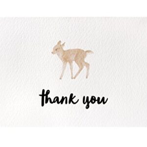 Cute Woodland Animal Thank You Cards and Gray Self Seal Envelopes 36 Pack - Opie's Paper Company