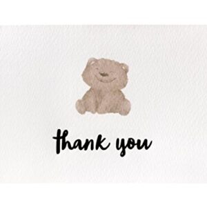 Cute Woodland Animal Thank You Cards and Gray Self Seal Envelopes 36 Pack - Opie's Paper Company