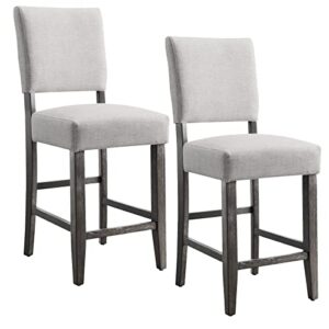 leick upholstered back counter height barstool (set of 2), grey