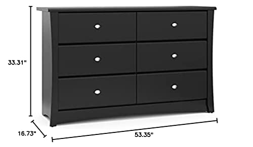 STORKCRAFT Crescent Dresser, 33.5x53.4x16.8 Inch (Pack of 1), Black