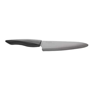 kyocera innovation series ceramic 7" professional chef's knife with soft touch ergonomic handle-black blade, black handle