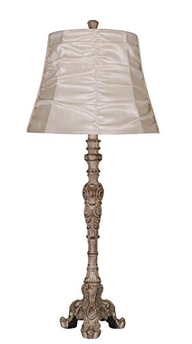 Elegant Designs LT3301-CRM Antique Style Buffet Table Lamp with Cream Ruched Shade