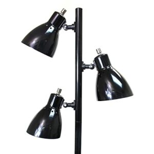 Simple Designs LF2007-BLK Metal 3 Light Tree Floor Lamp, Black